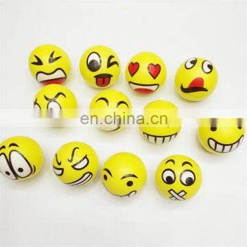 A022 Stress Ball Novelty Squeeze Ball Hand Wrist Exercise Squeeze Toys Smile Face PU Slow Rebound Ball 12pcs 6.3cm photo-4