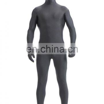 Fancy Dress Halloween Costume Grey Spandex Lycra Full Body Zentai Suit Unitard