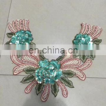 wholesale new deisgn popular flower embroidery sequin collar