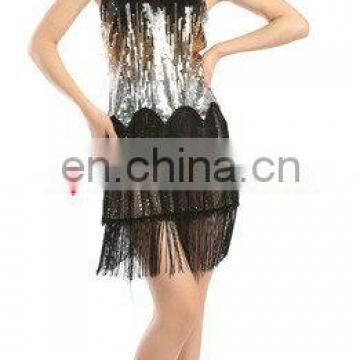 Shiny glittery stage performance latin dance dress costume for sale L-7044#