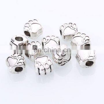 Antique Silver Dog Bear Paw Beads Paw Print Charm Beads for Bracelet photo-2