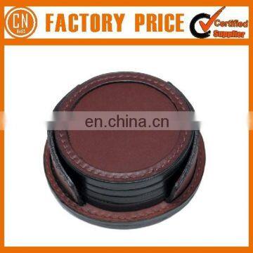 Cheap Logo Custom Embossed Leather Coaster