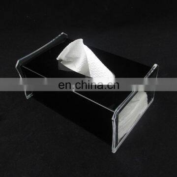 OEM service black simple style acrylic tissue box/acrylic napkin holder/car tissue box holder