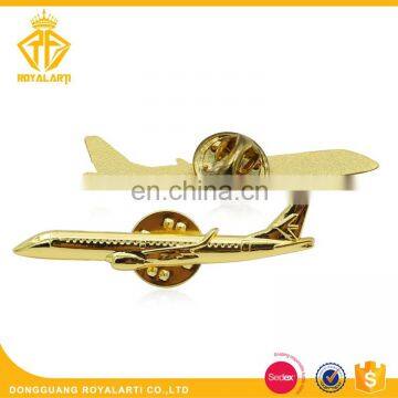 3D Gold Die Stamping Airplane Pin Badge for Air Force