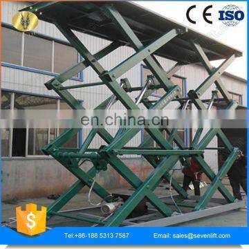 7LSJG Jinan SevenLift 10 Ton Scissor Warehouse Manual Wall Mounted Goods Elevator Used Stair Cargo Lifter