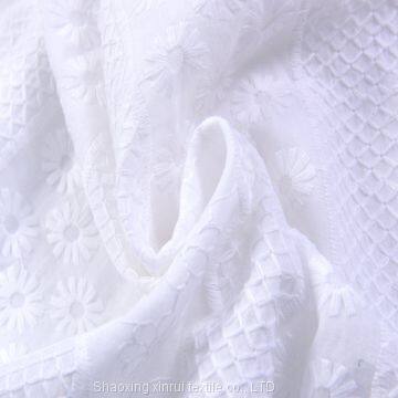 voile 100% cotton fabric lace embroidered