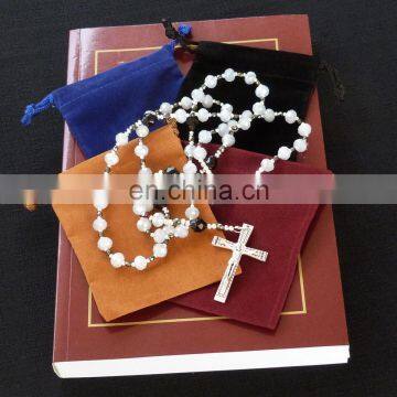 Stylish custom rosary chaplet velvet felt jewelry pouches bags