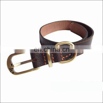 Top quality factory wholesale small and medium pets cow genuine leather dog collar