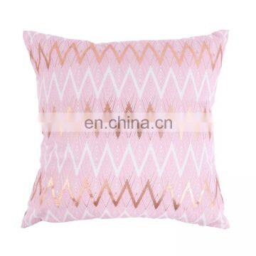 100% Cotton Geometric Wave Pink Home Indoor Decorative Square Throw Pillow Covers for Sofa Bedroom photo-2