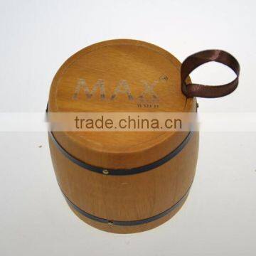 Stain color laser logo small antique wooden barrel for candy