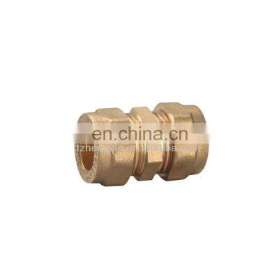 China high quality hexagon brass double male coupling 15mm