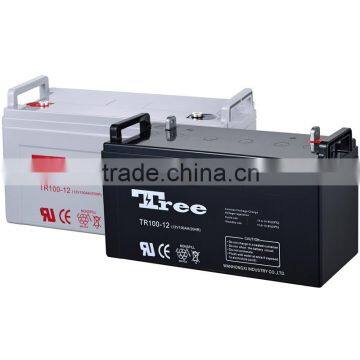 CE MSDS FCC manufacturer high capacity valve regulated gel battery 12v 100amp solar battery