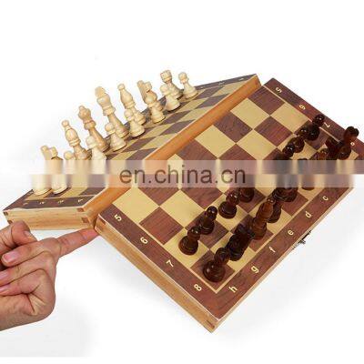 Wooden Chess Set Folding Magnetic Chess Board