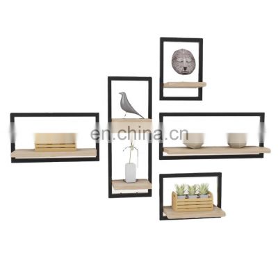 Modern Metal Wooden Wall Mount Decor Shelf Wood wall shelf mount