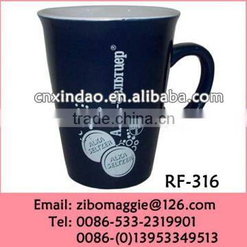 2-Tone Ceramic Mug with Promotion Print Made in Zibo for Custom Shape Soup Mugs