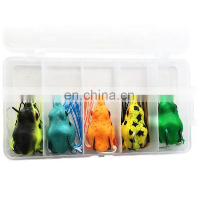 Most Popular soft plastic bait fishing frog lure set with hollow body  topwater simulation  snakehead lure