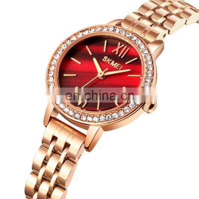 SKMEI 1711 Women Stainless Steel Back Quartz Watch Ladies Luxury Brand Wrist Watch