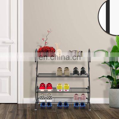 Shoe Rack Portable Outdoor Waterproof Holder Storage Display Organizer Shelf Stand Plastic Shoe Rack for Home Store 2 Tier 1 Set