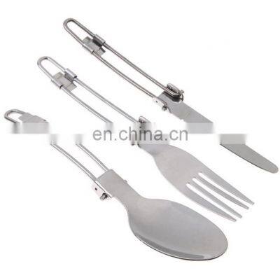 New Design Stainless Steel Folding Spoon Fork Knife Kitchen Cutlery Set photo-2