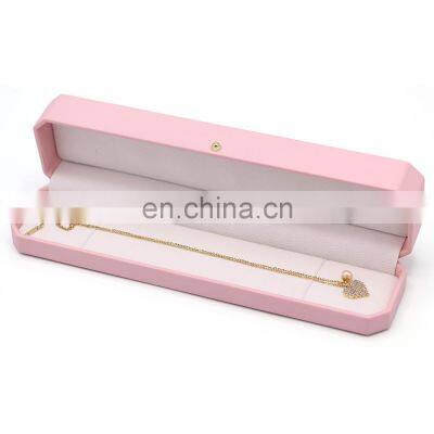 Custom Logo Luxury  Pink Color  Pu Leather Bracelet Box