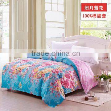 Flower design 100% cotton China duvet cover set reactive printed thick comfoerter cover set