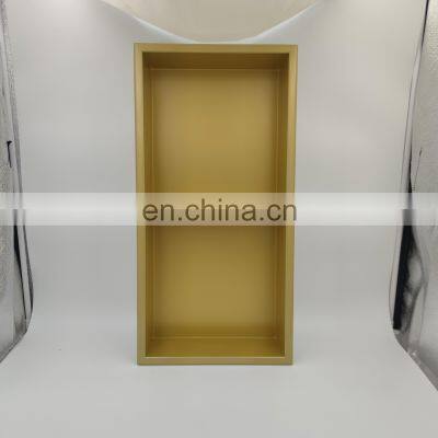 Bathroom Matte Gold Black 304 Stainless Steel Waterproof Shower Room Shelf 600mm Single and Double Recess Shower Niche Shelf photo-5