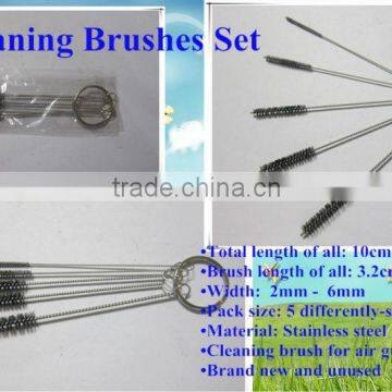 Linkboy Cleaning brushes set for air gun 5 differently-sized brushes Stainless steel