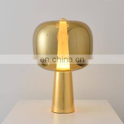 Chrome/Gold/Rose Gold Glass Table Light Post Modern Table Lamp Glass Bedside Night Lamp photo-3