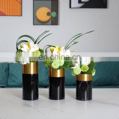 Stone Crafts Flower Vase Decorative Modern Wholesale Sublimation De Luxe Moderne Morden Stone Marble Vases For Home Decor photo-4