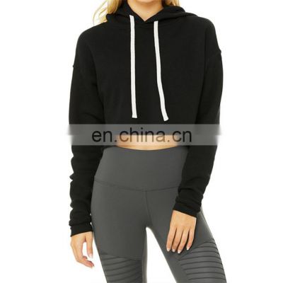 International online shopping High Quality Custom Wholesale Hot Long Sleeve Women Top Pullover Hoodie Cropped Hoodies