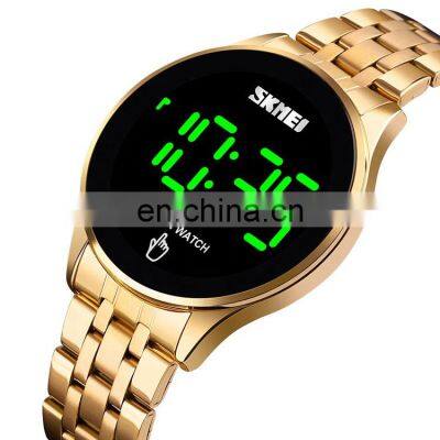 Top good quality fashion Skmei 1579 business led touch watch stainless steel 30m water resister men wristwatches