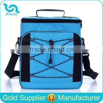 High Quality Blue Polyester Picnic Bag Outdoor Travel Picnic Bag With Shoulder Strap