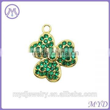 top quality pave setting flower rhinestone charms for jewelry