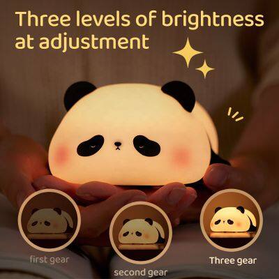 Christmas Gifts Silicone Panda Night Light Cartoon Animal Cute Sleep LED Children's Silicone Night Light for Baby Kid photo-6