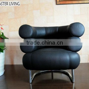 Replica relaxing comfortable PU leather stainless steel frame Eileen Gray Bibendum Chair for living room