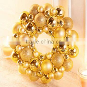 Christmas Decorative Plastic Ball Wreath/ Professional Manufacture Christmas Tinsel Garland,Christmas Ball Ornament Wreath