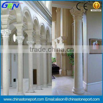 Natural White Marble Stone Roman Pillar