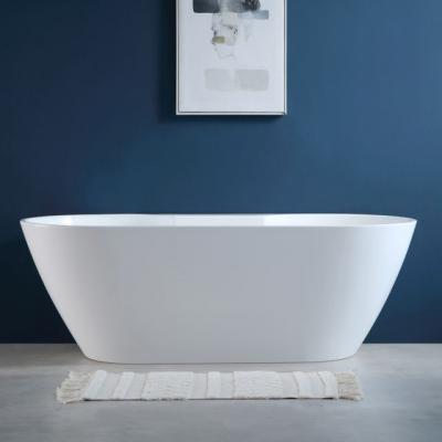 Modern Freestanding Solid Surface Bath Tub Bathroom Shower Tub High Quality Luxury Acrylic Resin Stone Bathtub photo-2