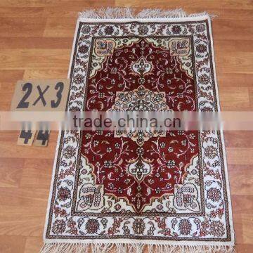 travel and room decration carpets, double knots hand knotted persign silk and cotton rug