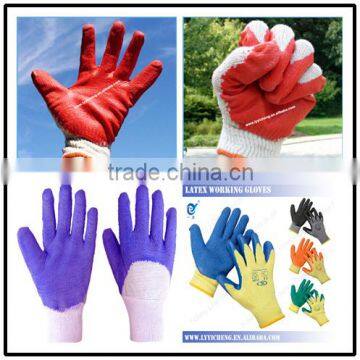 YC-L-02 latex coated anti-skid safety glove,coated with latex glvoe.