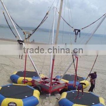 inflatable 4 in 1 mobile bungee jumping trampoline