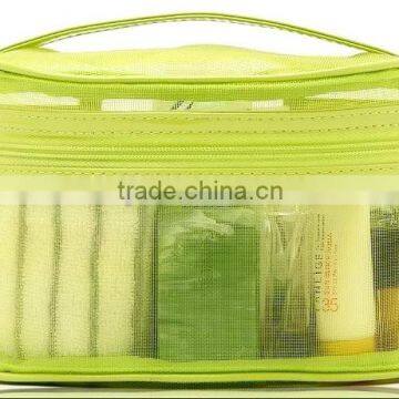 Transparent Clear PU or PVC Leather Tote Cosmetic Bag with Ziplock for women