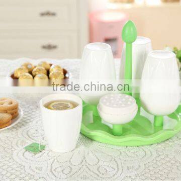 D489 Lotus Flower Decoration Large Plastic 260ml 4 In 1 Mugs Plastic Household Items