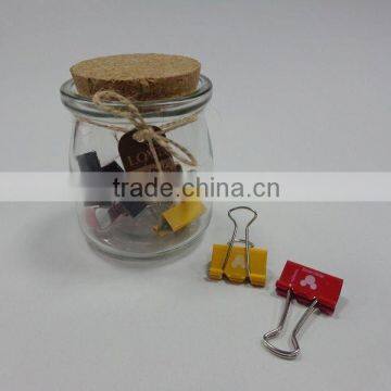 color binder clip, with logo printing and unique package, paper clips as gift