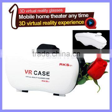 Bluetooth Wireless Glasses VR Case 3D Glasses Google Cardboard HD VR Glasses + Game Controller