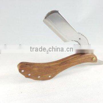 Wooden Straight Razor Barber Cutthroat Shaver Changeable Blades