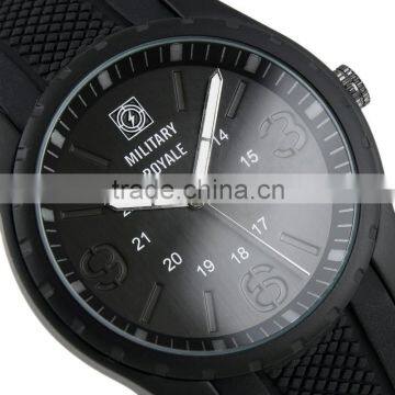 Military Royale Men's Hand Watch Black Rubber Strap Quartz Water Resistant Watch Polit Watch photo-2