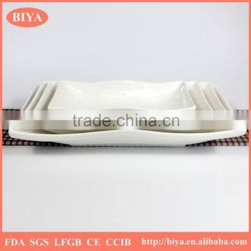 wave plate strengthen porcelain durable porcelain sepecial design different size wave edge square rectangular soup plate