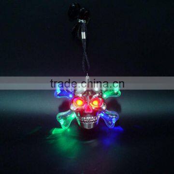 Plated LED Flashing Skull with Lanyard for Halloween,Parties and Events