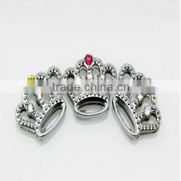 Rhinestone Crown Slider Charms For 10MM DIY Leather Bracelet Gummy Bracelet